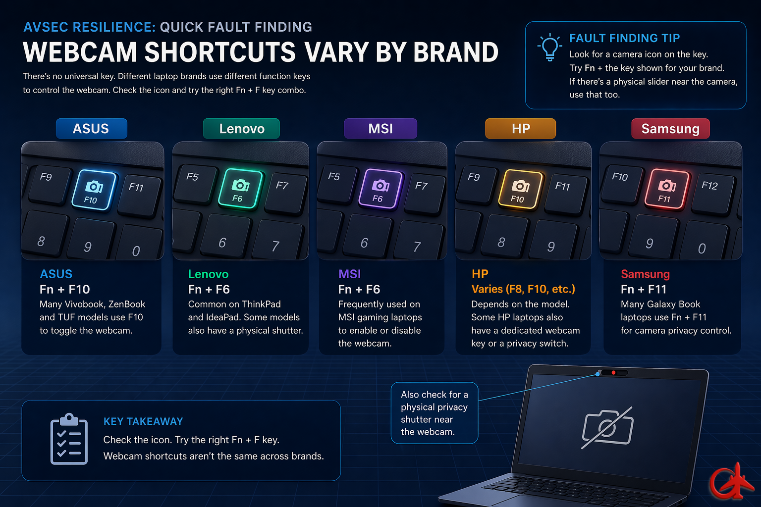 Webcam F buttons guide